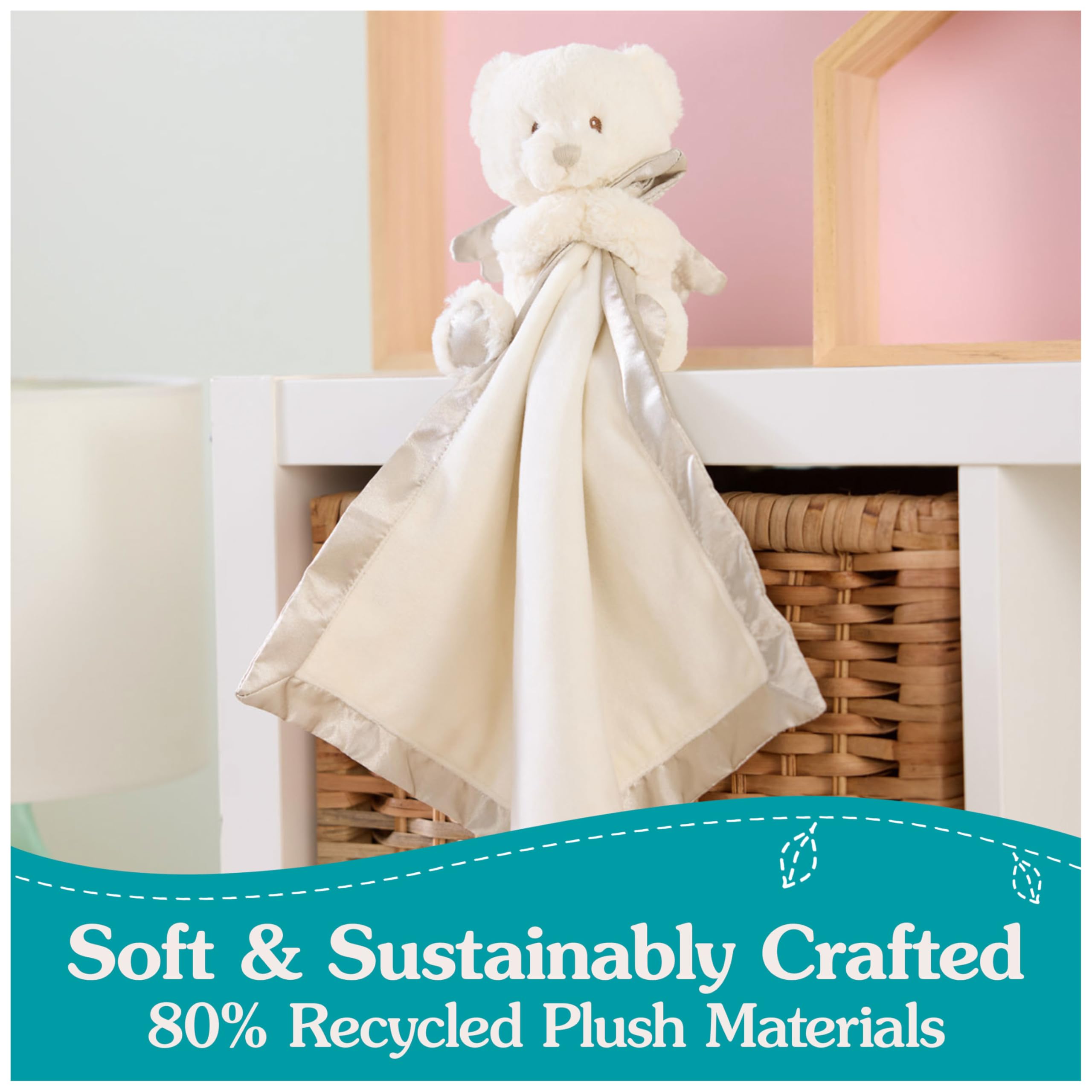GUND Baby Angel Bear Lovey, orsacchiotto spirituale Lovey realizzato con materiali riciclati, coperta in peluche Lovey per neonati e neonati, bianco, 30,5 cm