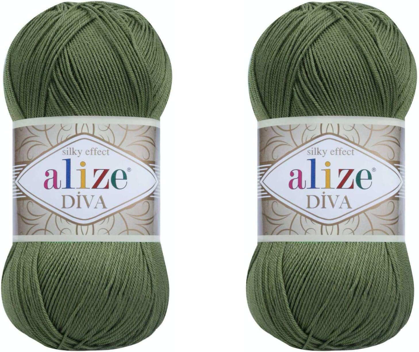 Diva Yarn 100% Microfiber Acrylic Yarn 2 Skeins 200gr 767 yds (79 - Basil)