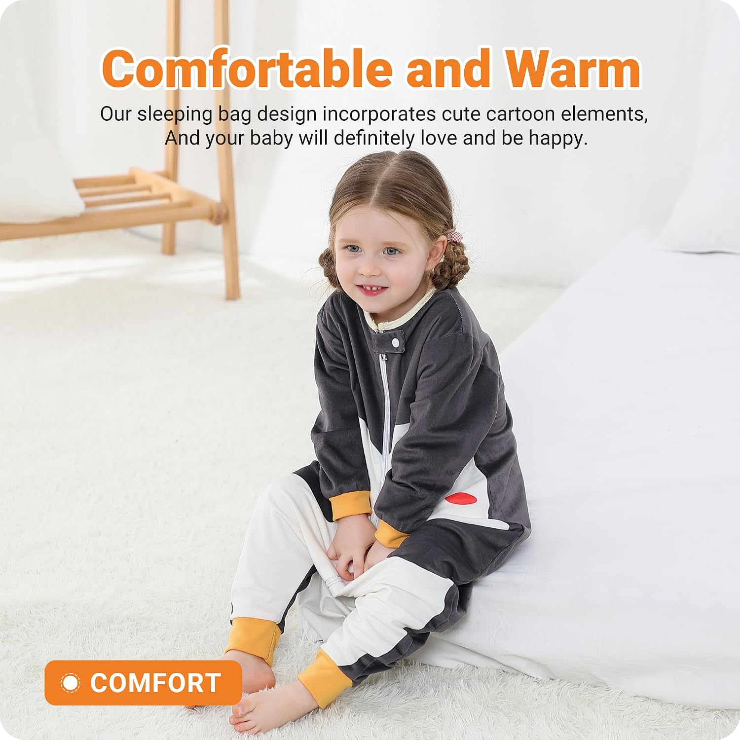 HAHASHOW Baby Sleeping Sack Sleeveless, Toddler Sleeping Bag with Legs, Swaddle Wearable Blanket