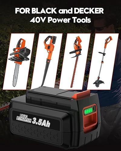 Miniatura 5 de Batería de repuesto para batería de iones de litio de 40 V Black and Decker LBX2040 LBX36 LBXR2036 de 40 voltios, compatible con Black and Decker 40