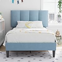 Vista 19 de VECELO Base de cama de tamaño matrimonial con 4 cajones de almacenamiento, cabecera de altura ajustable, base de cama de plataforma resistente