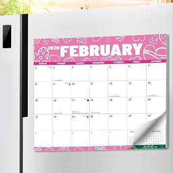 2026-2027 Magnetic Calendar for Refrigerator, 2 Years Fridge Calendar Magnet Runs Until December 2027, 24 Monthly with festival Design for Easy Organizing - 13x11.5
