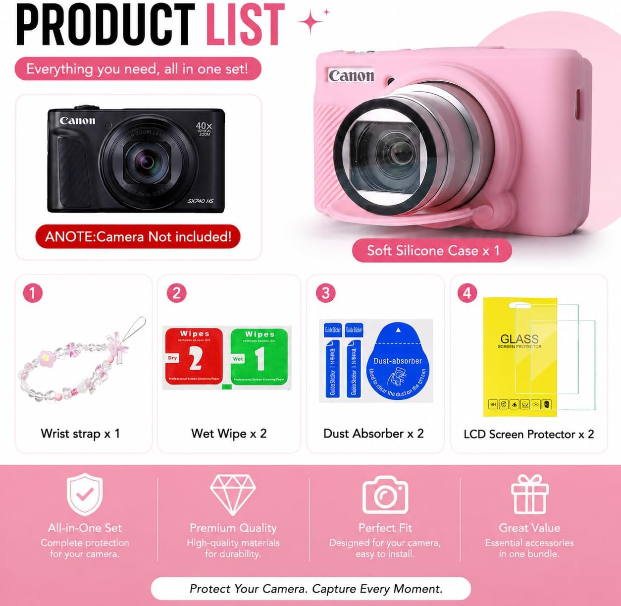 Camera Case for Canon PowerShot SX740 HS/SX730 HS Cute pattern case image 2