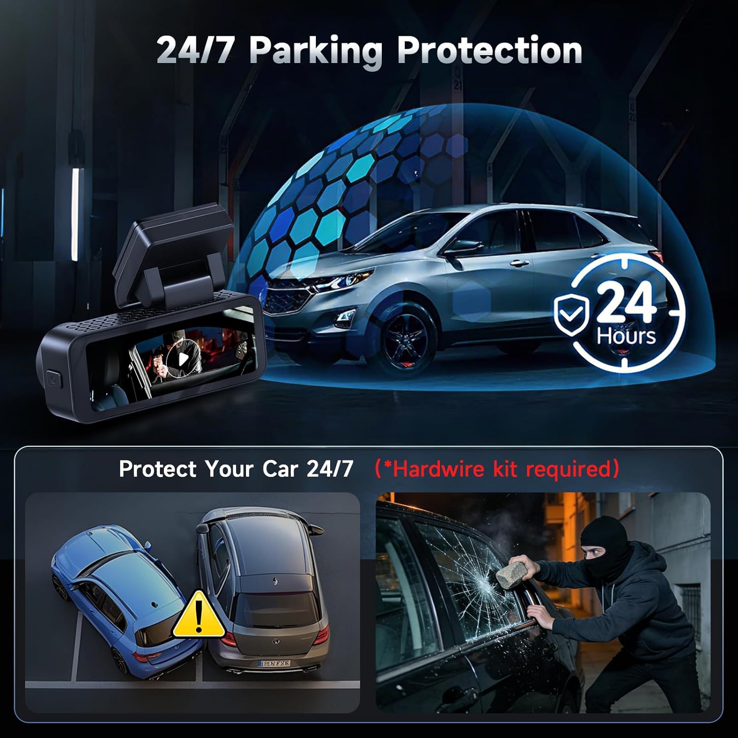 4K Dual Dash Cam Front and Rear with 5Ghz WiFi, GPS, ADAS & Blind Spot Detection, 3.16" IPS 4K-3840 * 2160P Car Dash Camera, APP Control, Night Vision, 24/7 Parking Mode, G-Sensor