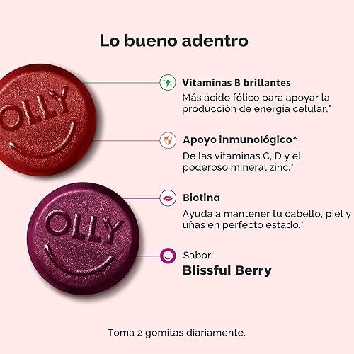 Miniatura 3 de OLLY - Goma multivitamínica para mujer, salud general y apoyo inmunológico, vitaminas A, D, C, E, biotina, ácido fólico, vitamina masticable