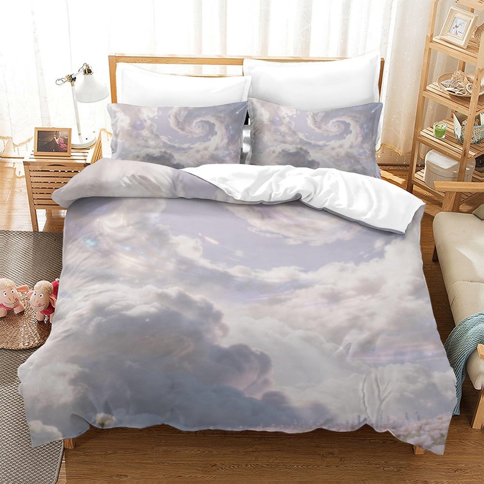Housse de couette grand lit adieu parure rêche ensemble de literie microfibre 3D