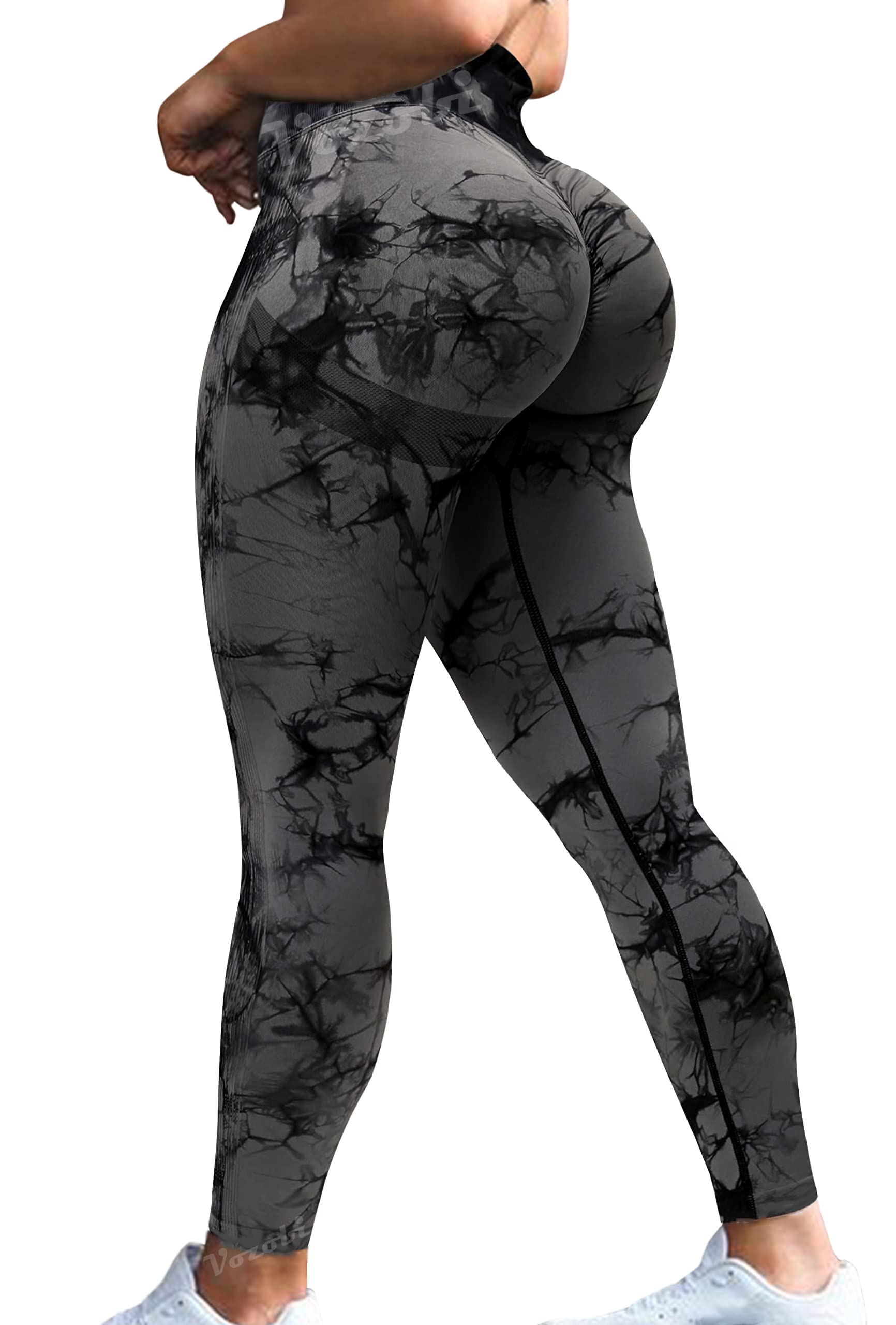 Vozobi Tiktok Trending Leggings Women's High Waist Smile Contour Booty Leggings Scrunch Butt Lift Workout Seamless Yoga Pants — view 38