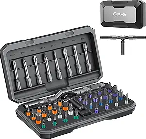Saker 42 in 1 Magnetic Screwdriver Set, Multi Bit Free Combination Ratchet Screwdriver Set Portable Repair Tool Kit for Christmas Gifts Furniture, Computer, Bicycle and DIY Grey