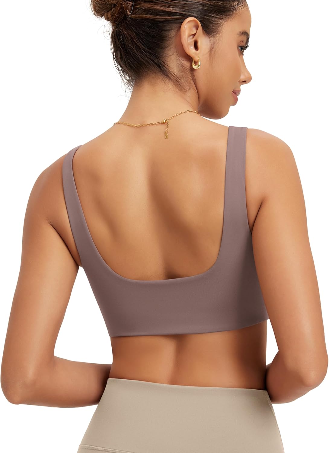 ODODOS Square Neck Sports Bra for Women Wirefree Non Padded Yoga Tank Workout Crop Tops