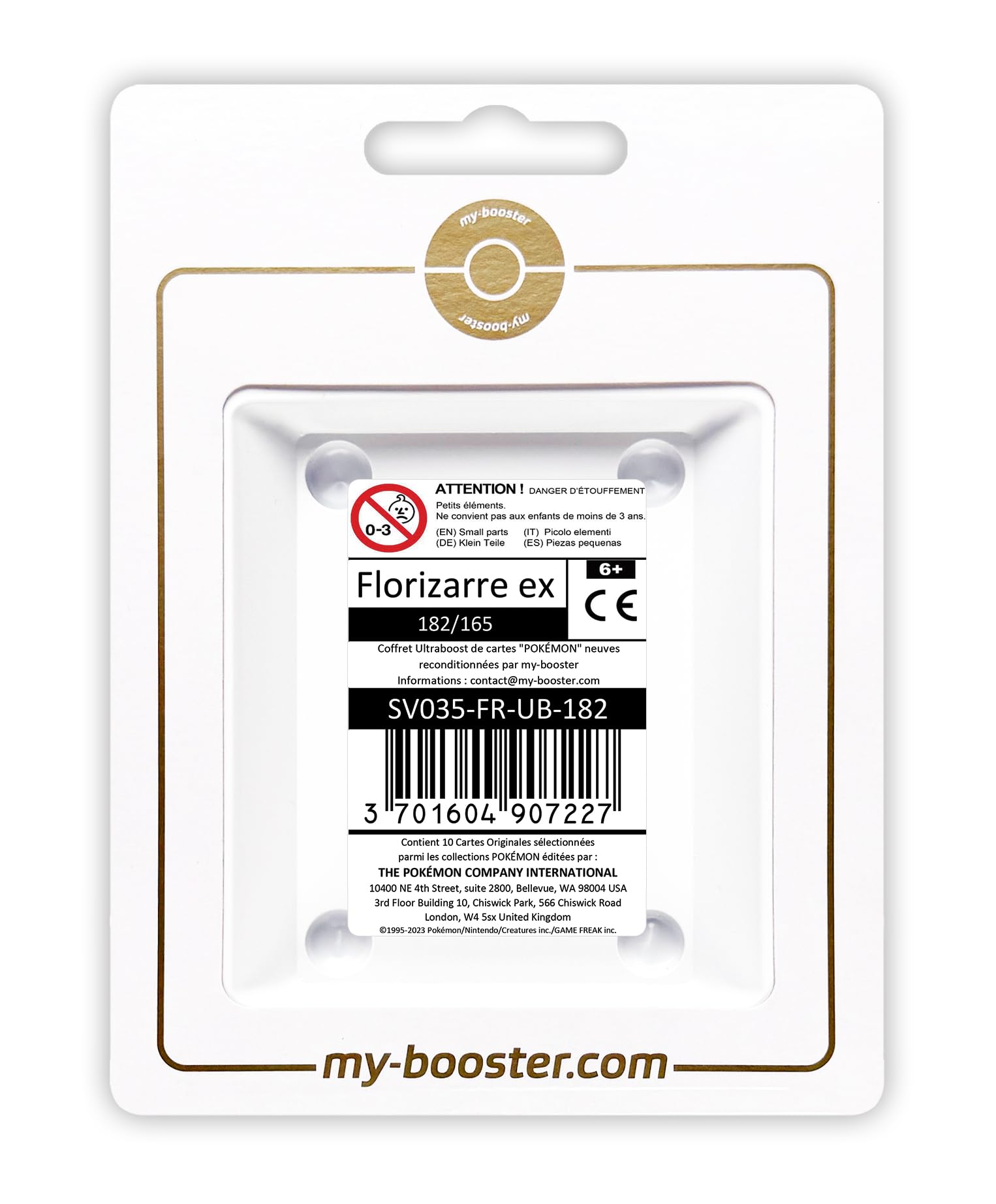 Florizarre Ex 182/165 – Full Art Secrète – Boîte 151 – 10 Cartes Pokémon Françaises – Ultraboost – Dès 6 Ans