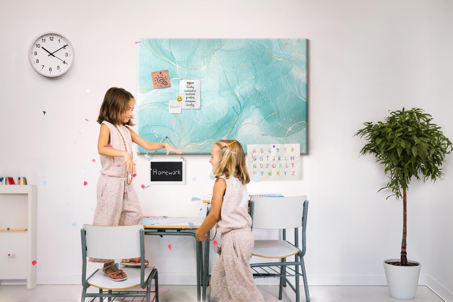Pannello in sughero orizzontale grande | lavagna murale per ufficio casa scuola | organizzazione quotidiana di appunti foto idee progetti e promemoria - 120x80 - di legno - Marmo astratto