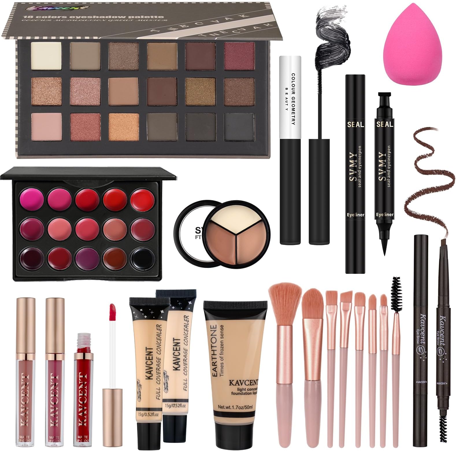 Makeup Set Makeup Kit for Women Full Kit Makeup Sets for Teens Teenagers Eyeshadow Palette Lip Gloss Foundation Mascara Eyeliner Contour Stick Makeup Kits