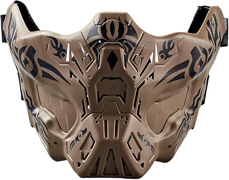 iHOO Airsoft Mask, Creative Protective Masks, Half Face Ghost Mask, Outdoor Game Mask Halloween Costume Mask Outdoor Sports Masks