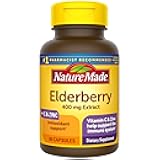 Nature Made Elderberry, Vitamin C and Zinc Capsules, 400 mg Elderberry Extract, Dietary Supplement for Immune Support, 60 Capsules, 60 Day Supply
