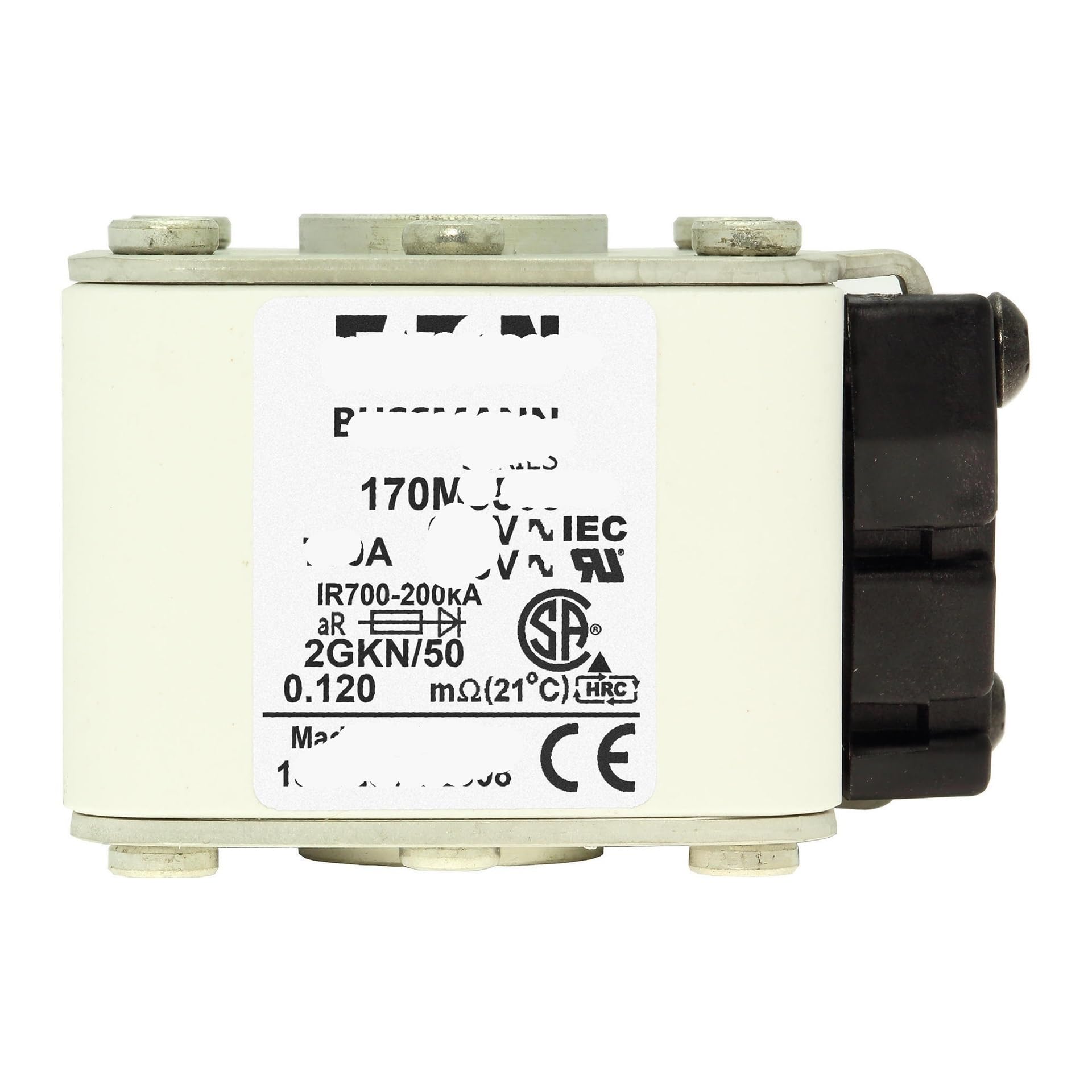 Fuse 170M5568 European standard square series - flat end installation