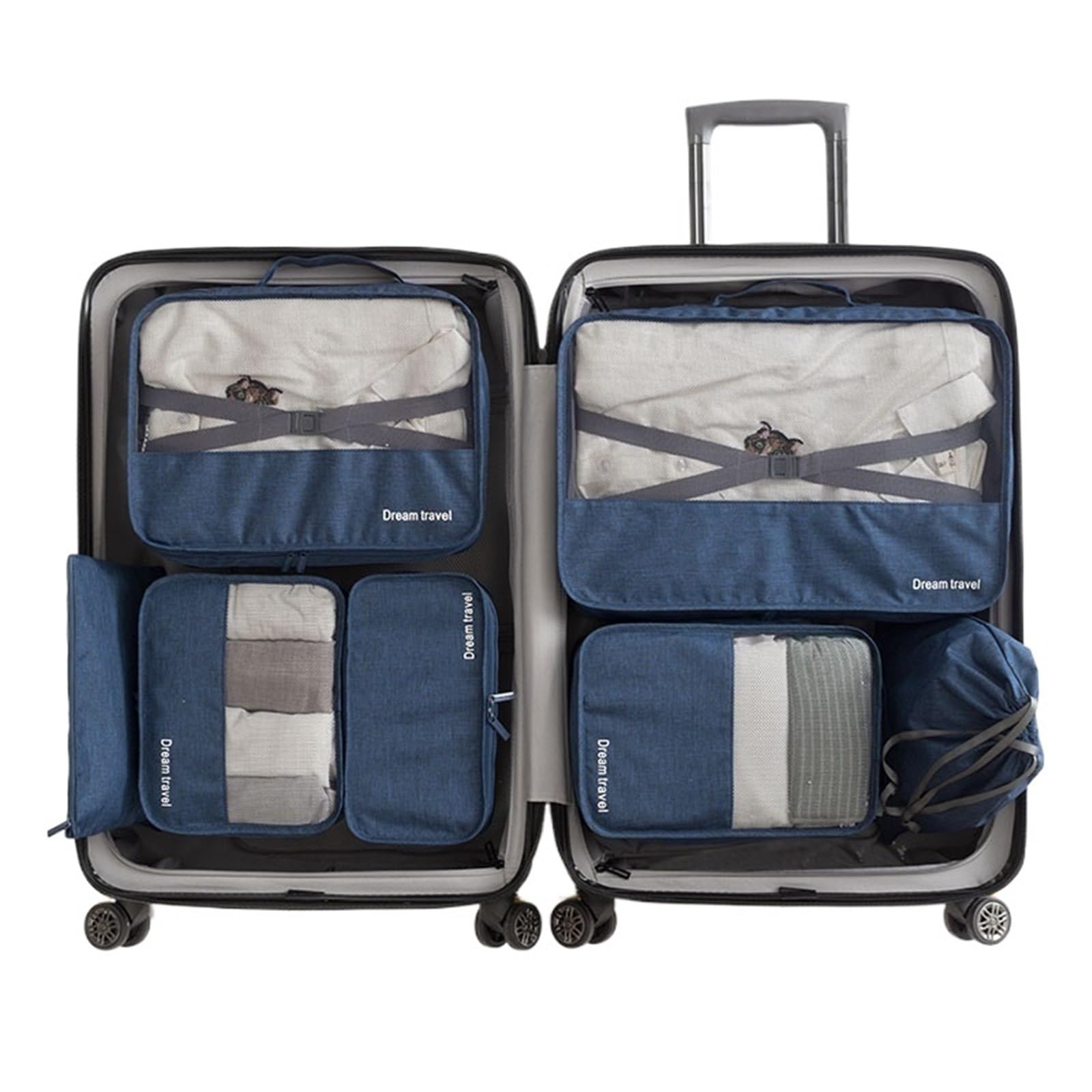 Cubi Da Imballaggio Set da 7 pezzi borsa da viaggio bagaglio da lavoro organizer for valigia for vestiti custodia impermeabile ordinata cubo di imballaggio(Color4)
