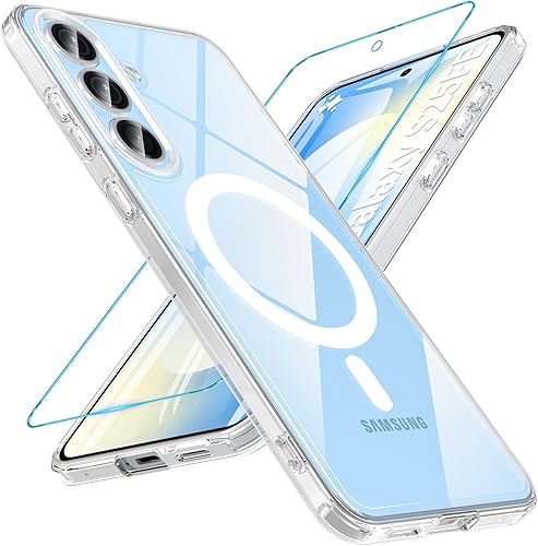 Miniatura 10 de OWKEY Funda para Samsung Galaxy S25 Edge de 6.7'', Funda Magnética S25 Edge para Magsafe con Pantalla de Vidrio Templado, [Militar a Prueba de