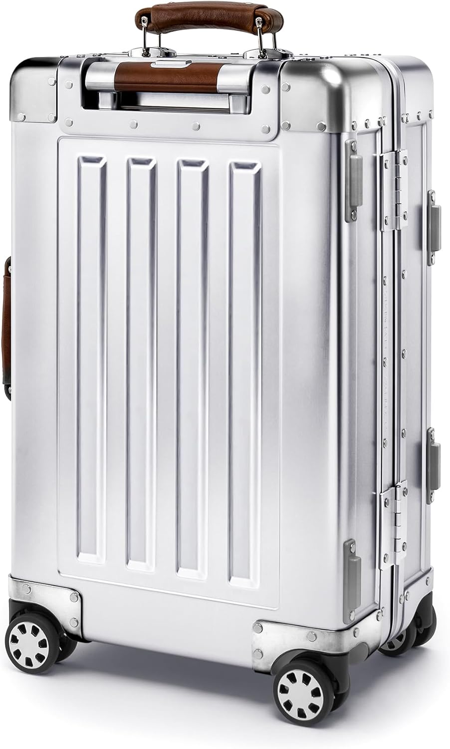 Sterling Pacific 40L Cabin Travel Case – Full Aluminum Four Wheel Carry On Luggage, Italian Leather Handles - Image 5