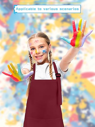 Miniatura 7 de 22 delantales coloridos para niños, a granel, pintura artística, delantales de tela colorida para niños y niñas, manualidades, hogar, cocina, aula,