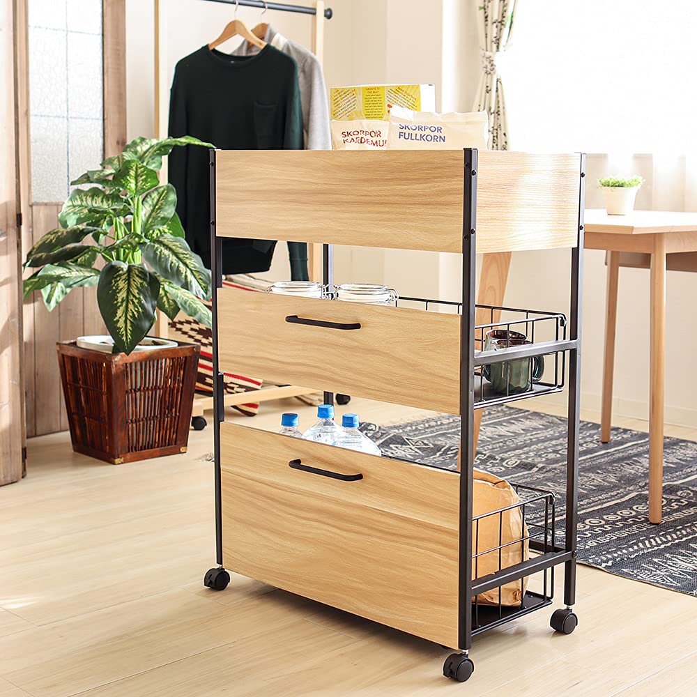 ヤマソロ キッチンワゴン キャスター付き 収納 家具 A081 ヤマソロ キッチンワゴン キャスター付き 収納 家具 A081