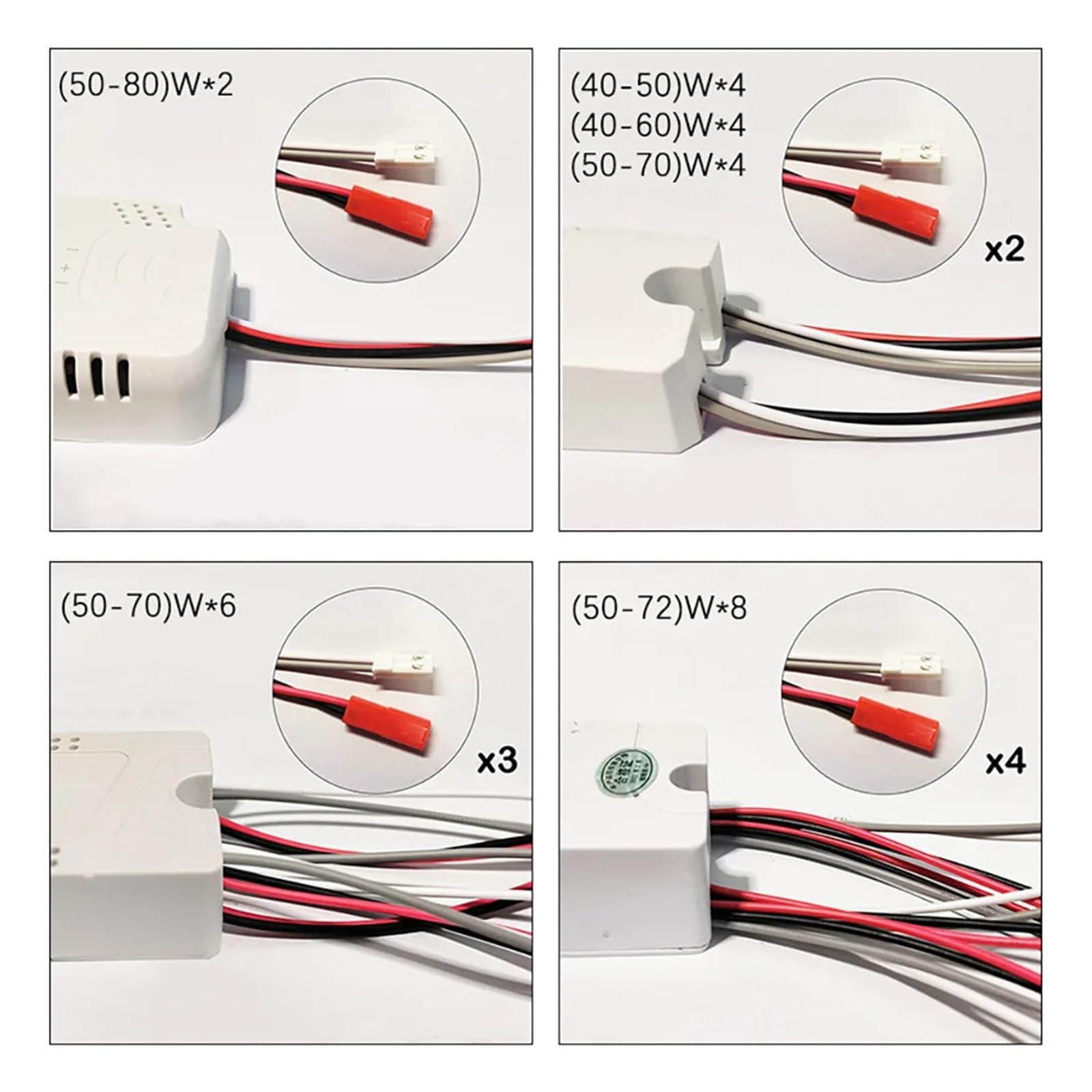 Sterownik zasilania LED, Prezent na Dzień Matki, Sterownik LED o stałym prądzie 240mA 50-80W*2 40-50W*4 50-70W*6 50-72W*8 Moc((50 70) w 6)