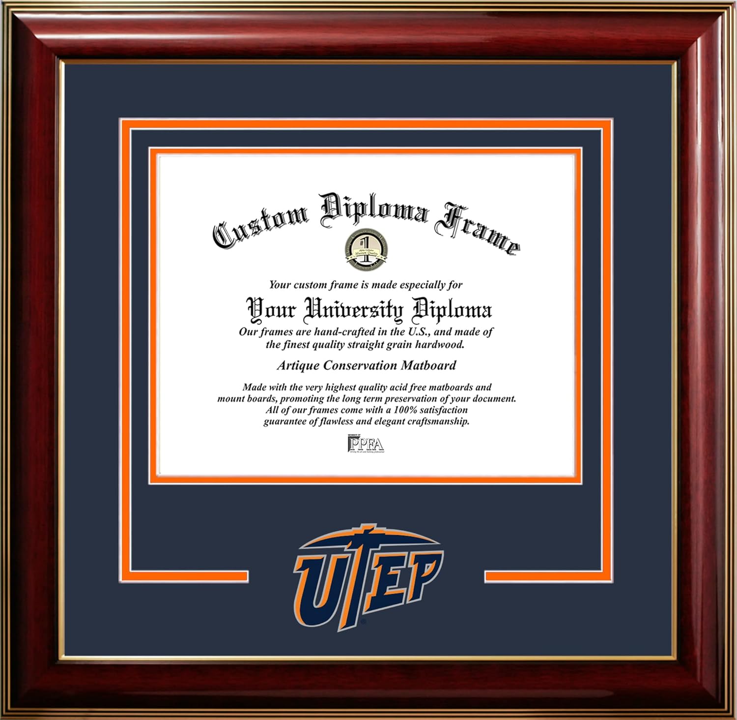 Campus Images University of Texas, El Paso 11w x 8.5h Classic Spirit Logo Diploma Frame