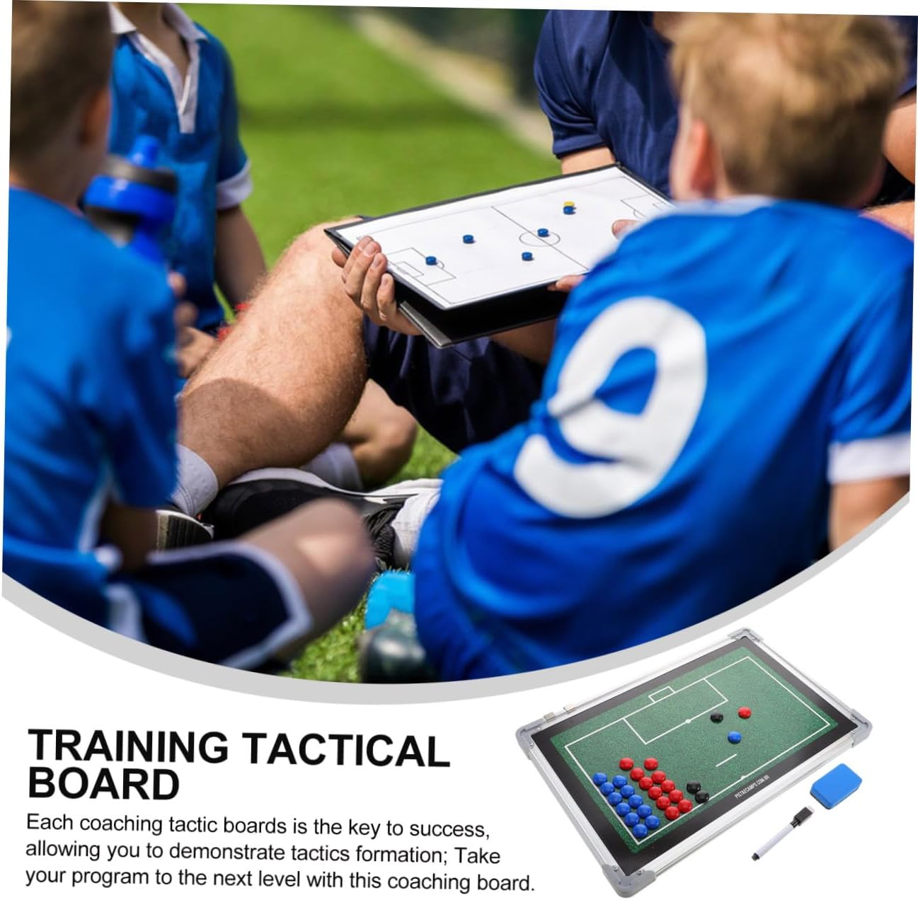 BESTYASH Soccer Coaching Board Dry Erase Tactical Football Aluminum Alloy Strategy Board for Coaches Portable Match Planning Football Training Accessory