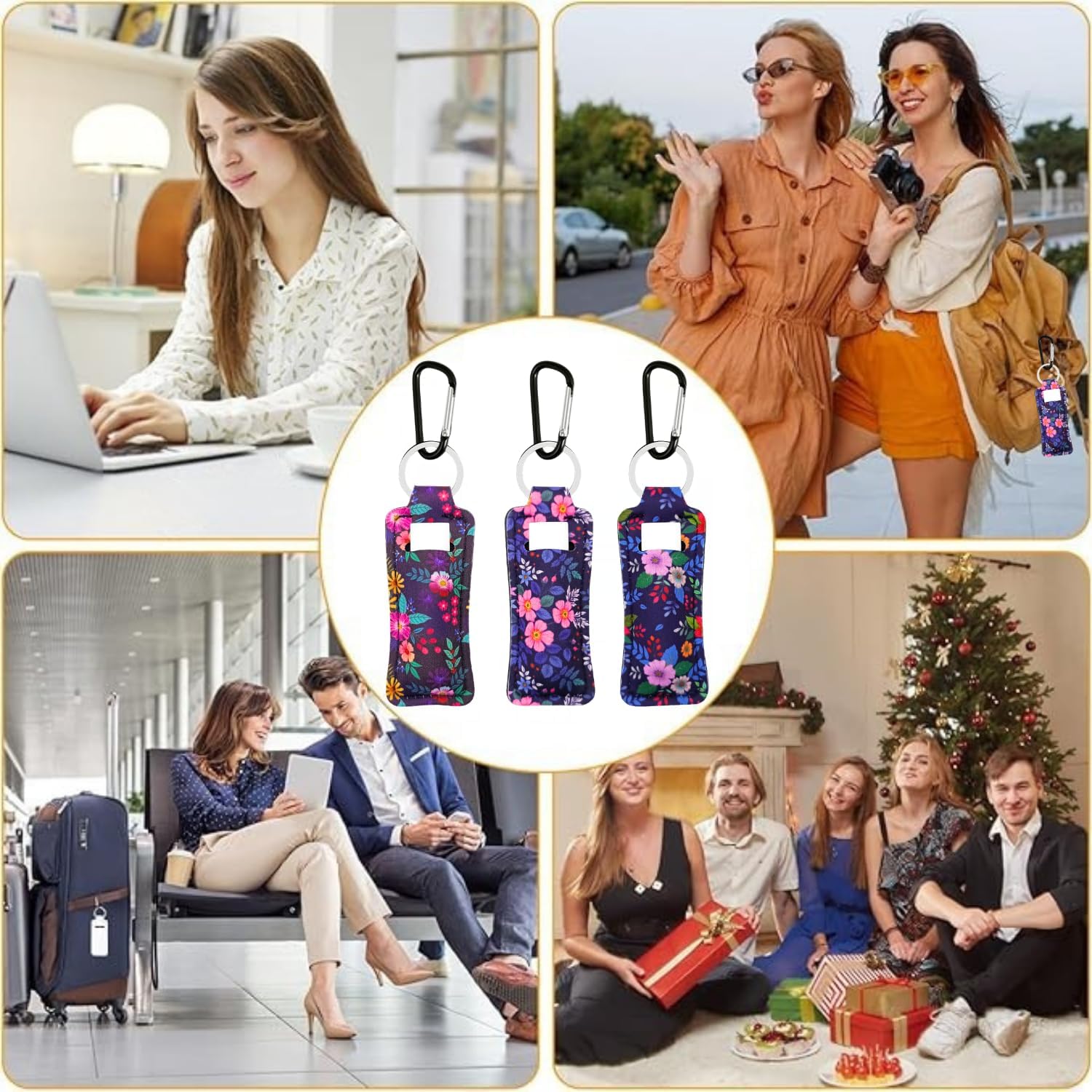 Keychain Holder for Chapstick Lipstick Lip Gloss Cute Lip Balm Keychain Holder with Clip - Image 7