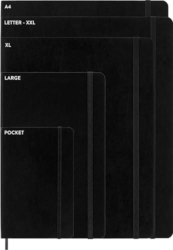 Vista 275 de Moleskine - Cuaderno clásico, tapa blanda, tamaño XL (7.5 x 9.5 pulgadas), a rayas/rayado, azul zafiro, 192 páginas Negro
