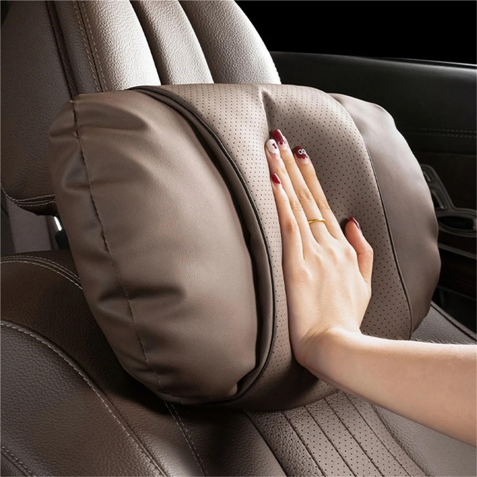 Para Maybach Clase S Asiento Coche Cojín Reposacabezas Almohada Cuello Para Coche Car Pillow(Light coffee)