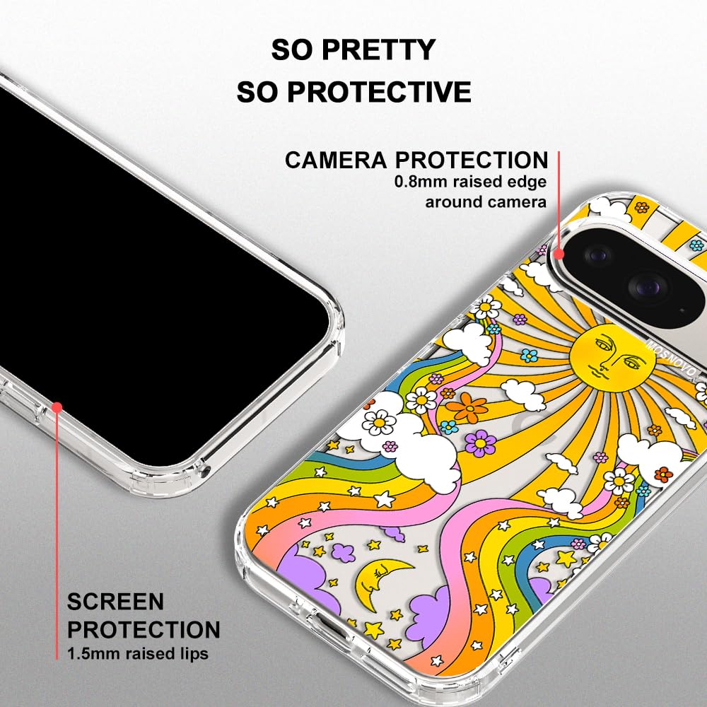 MOSNOVO Case for Google Pixel 10 & Pixel 10 Pro, [Buffertech 6.6ft Military-Grade Drop Protection] [Anti Peel Off Tech] Clear TPU Bumper Phone Case Cover Design - Cute Cherry — view 448