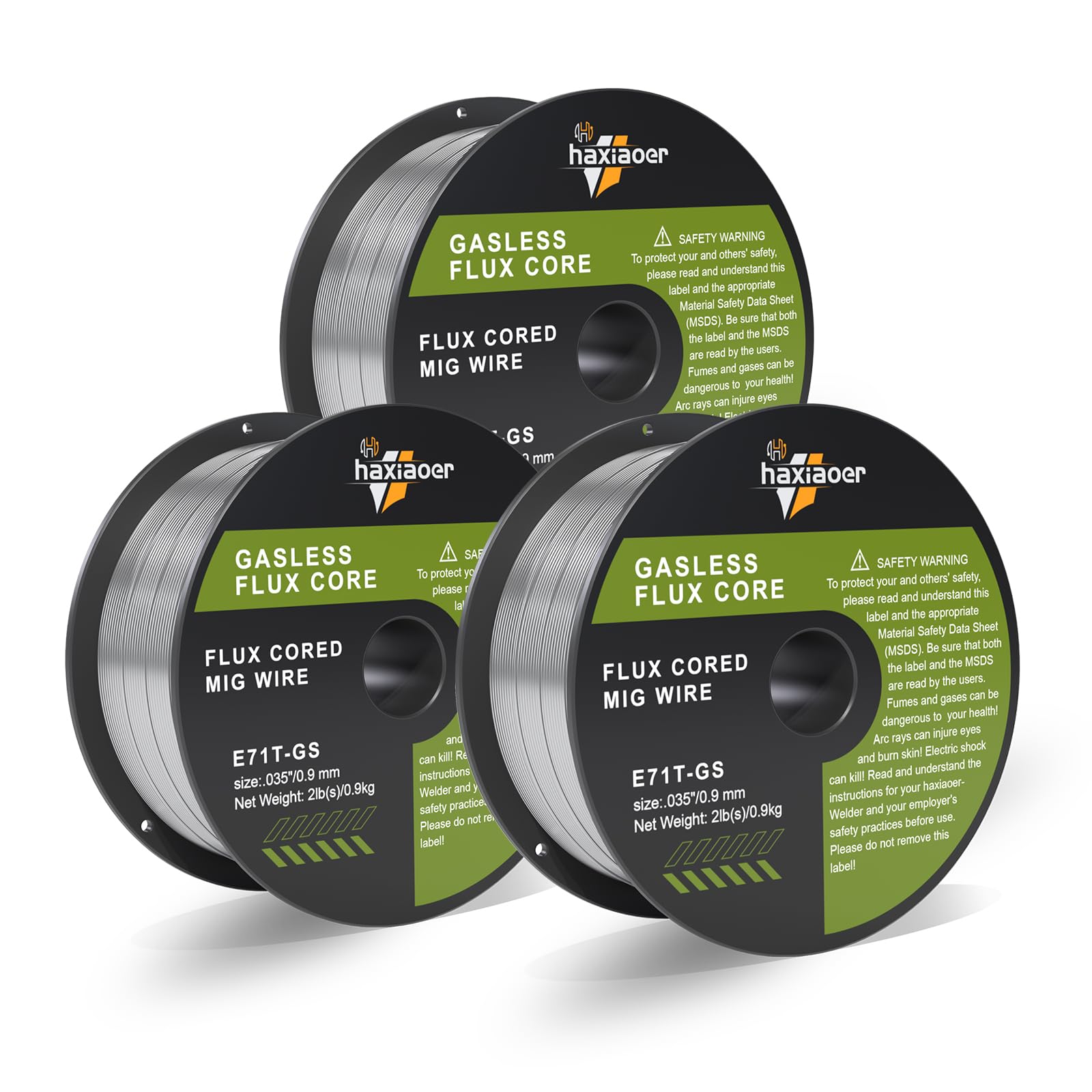 .035'' Flux Core Welding Wire 2LB, E71T-GS Gasless MIG Welding Wire 2 Pounds 3 Pack for All Position Arc Welding and Outdoor Use