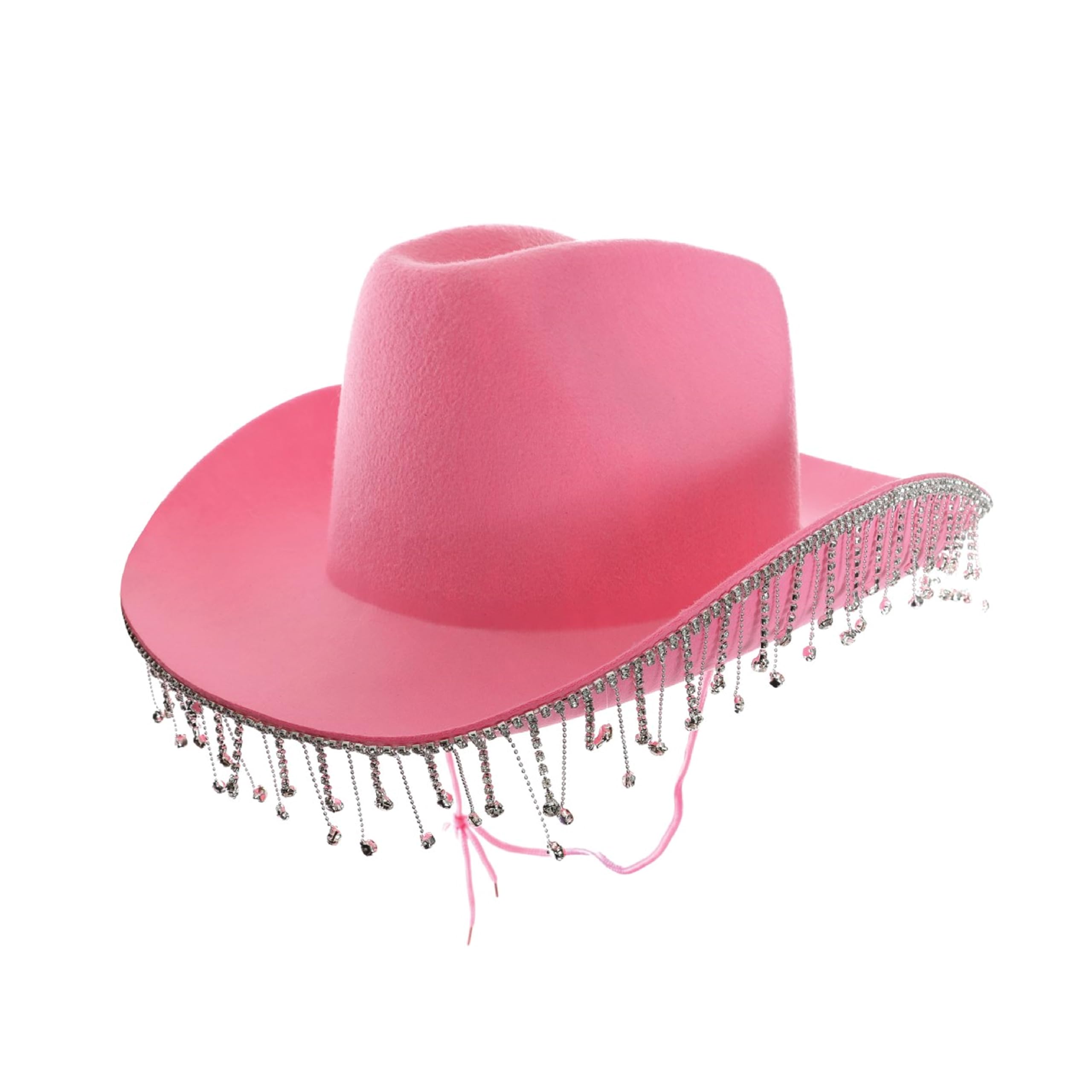 Pink Cowgirl Hat with Sparkling Diamantés – Glam Western Fancy Dress Accessory for Hen Parties, Festivals, Rodeos, Themed Events, Nights Out and Photo Booths