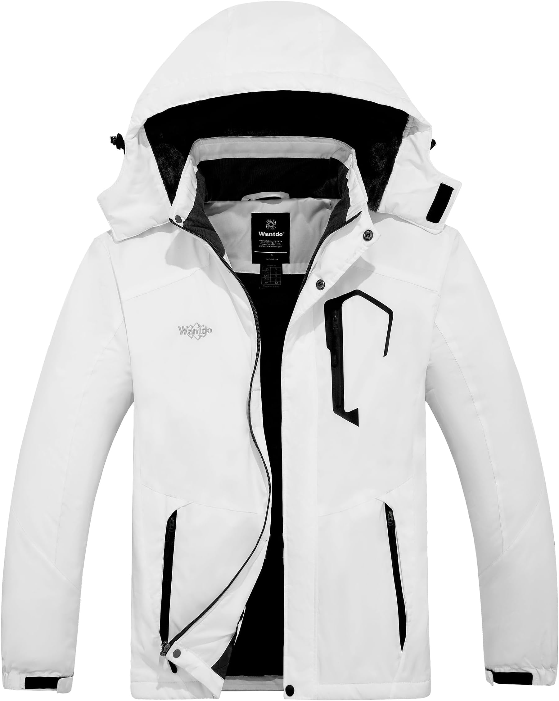 Men's Mountain Waterproof Ski Jacket Windproof Rain Jacket Winter Warm Hooded Coat