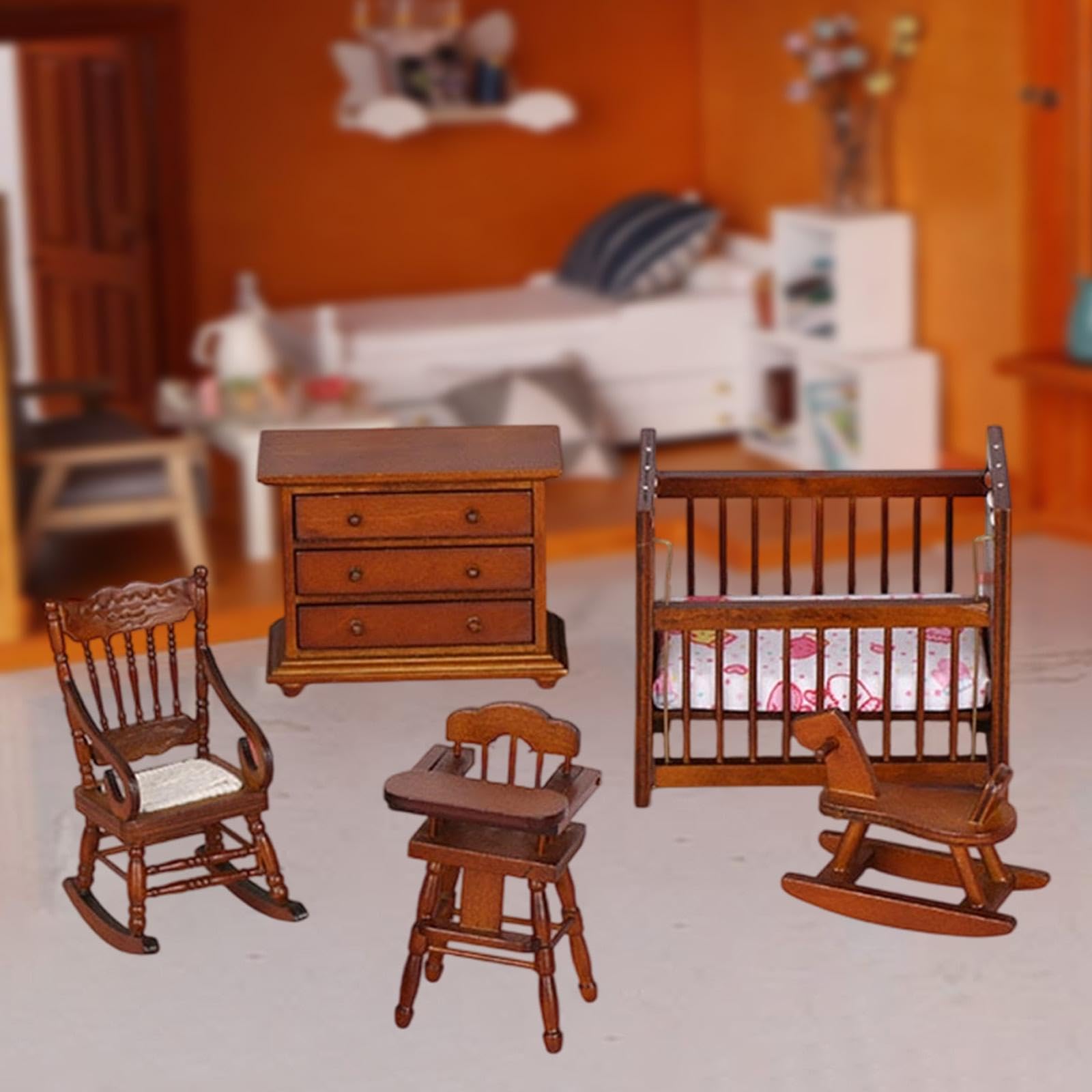 5 Juegos de Muebles para Casa de Muñecas a Escala 1:12, Juguetes de Imitación para Niños Y Niñas de 3 años en Adelante.