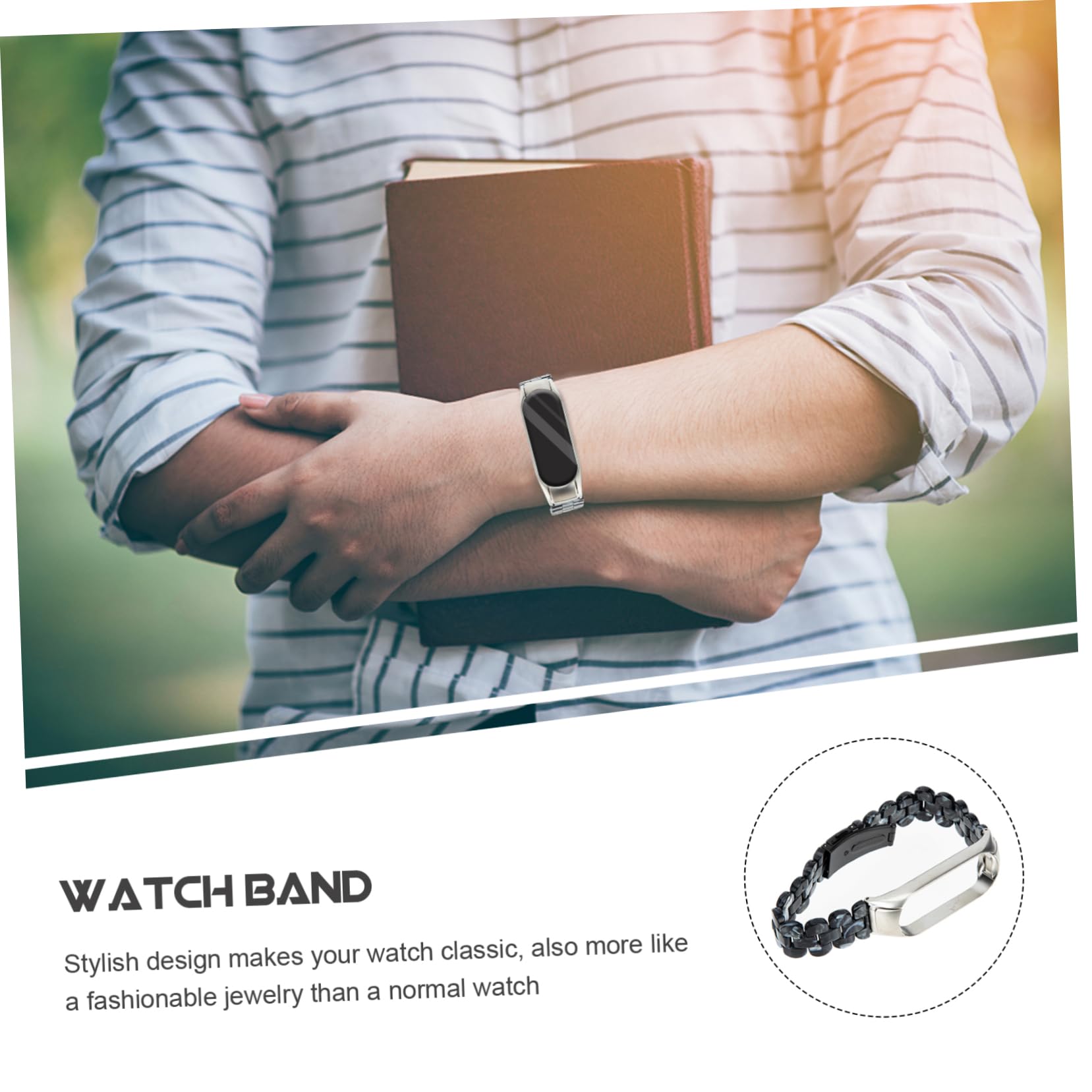 Housoutil Lot De 5 Bracelets De Rechange Élégants Pour Montre Connectée 5/6 Avec Boucle En Acier Inoxydable Et Bracelet En Résine