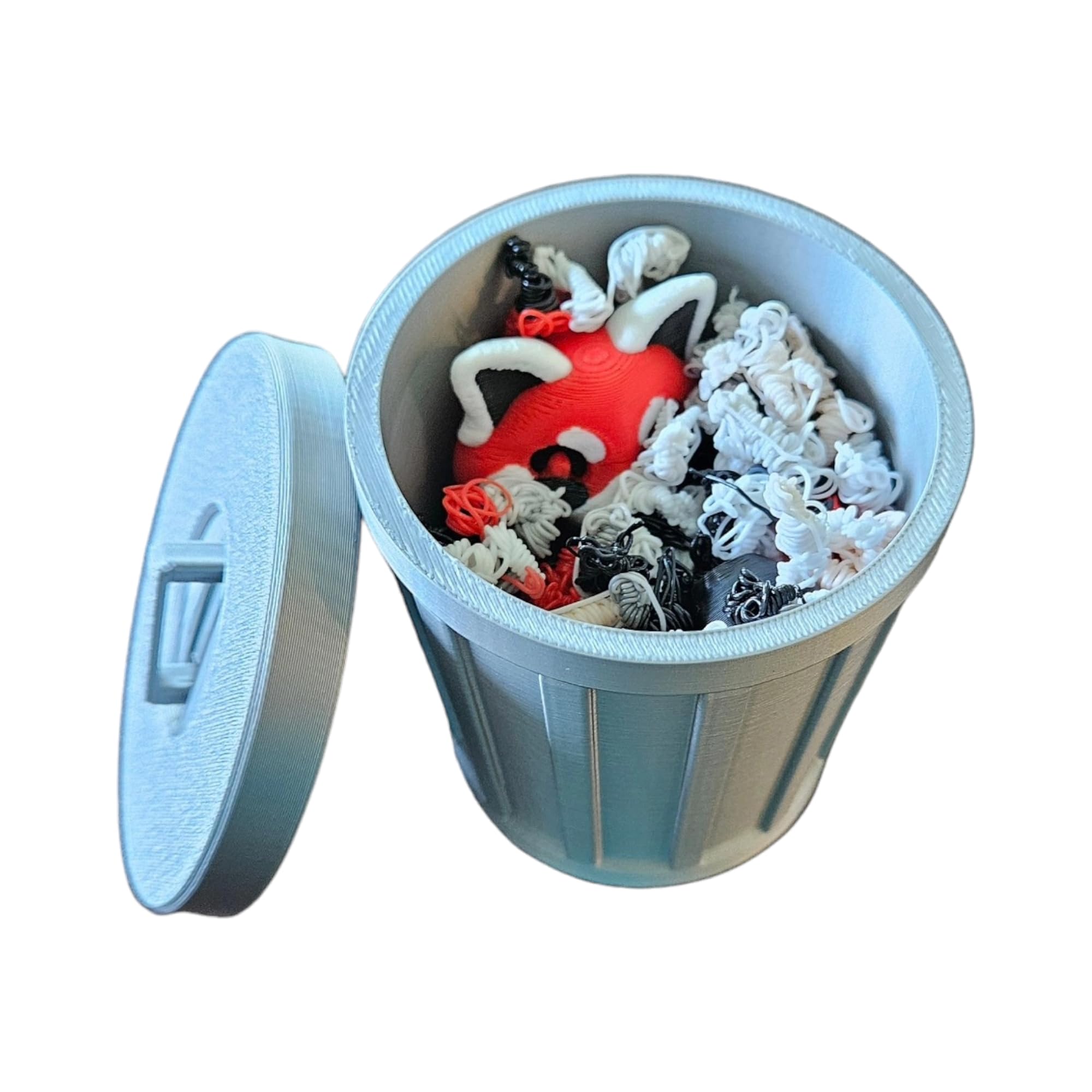 Articulating Red Panda Fidget Animal with Trash Can - 3D Printed Articulated Joints ADHD, Autism, Relief Anxiety - Animal Lovers