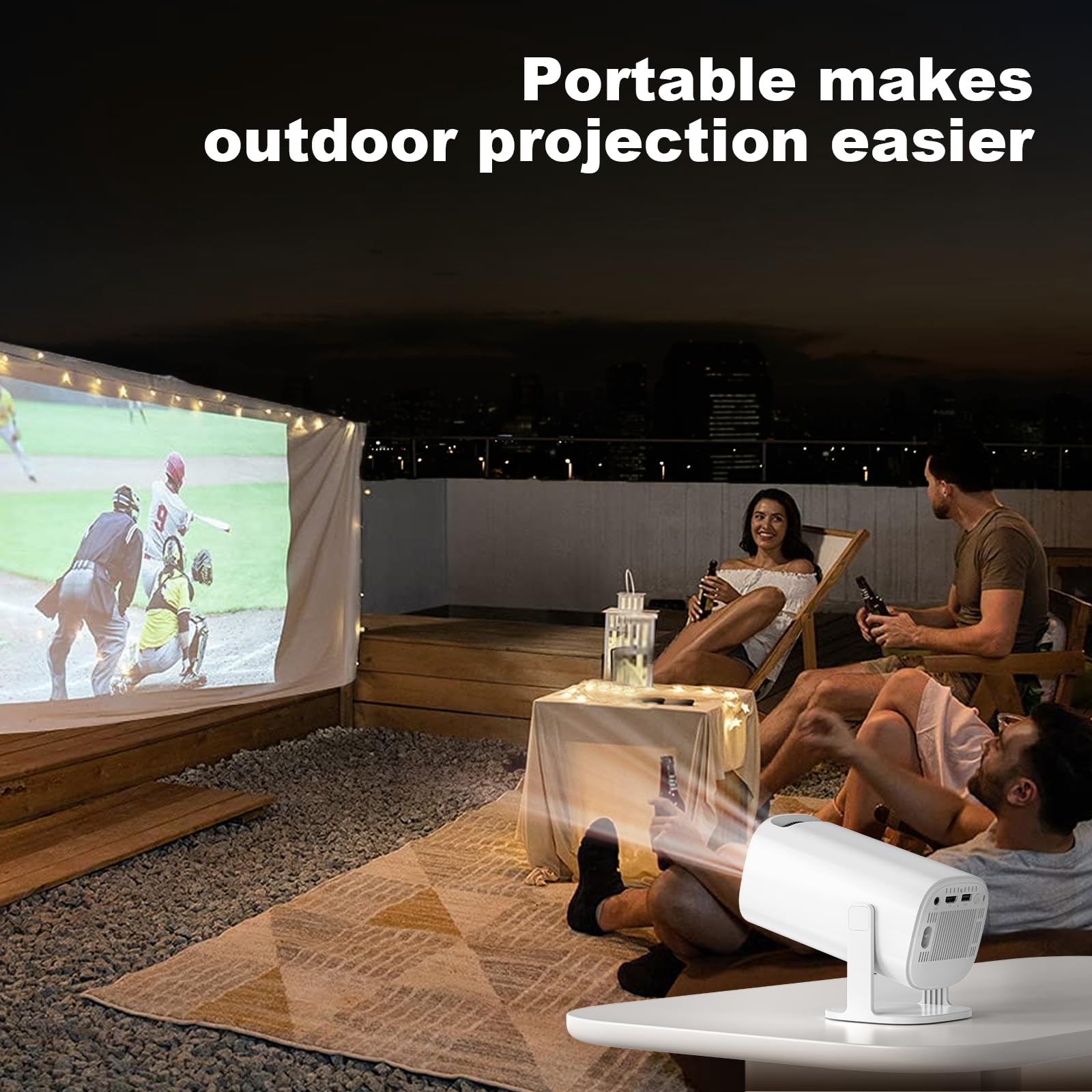 Nuova console di gioco retrò P30 con proiettore, proiettore portatile HD 4K con oltre 36000 giochi, plug and play TV video game stick, proiettore intelligente con controller wireless da 2,4 g, Android