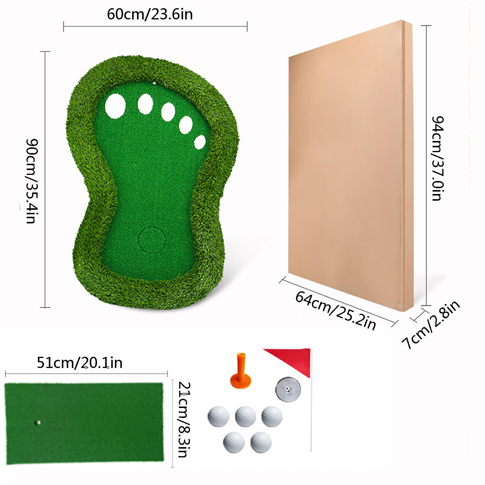 Schwimmende Golf-Übungsmatte Schwimmendes Chipping Grün Golf-Putting-Matten, Trainingszubehör, Golf, Schlagmatte, Outdoor, Hinterhof, Golfspiel, ÜbungsmatteGreen,One Size