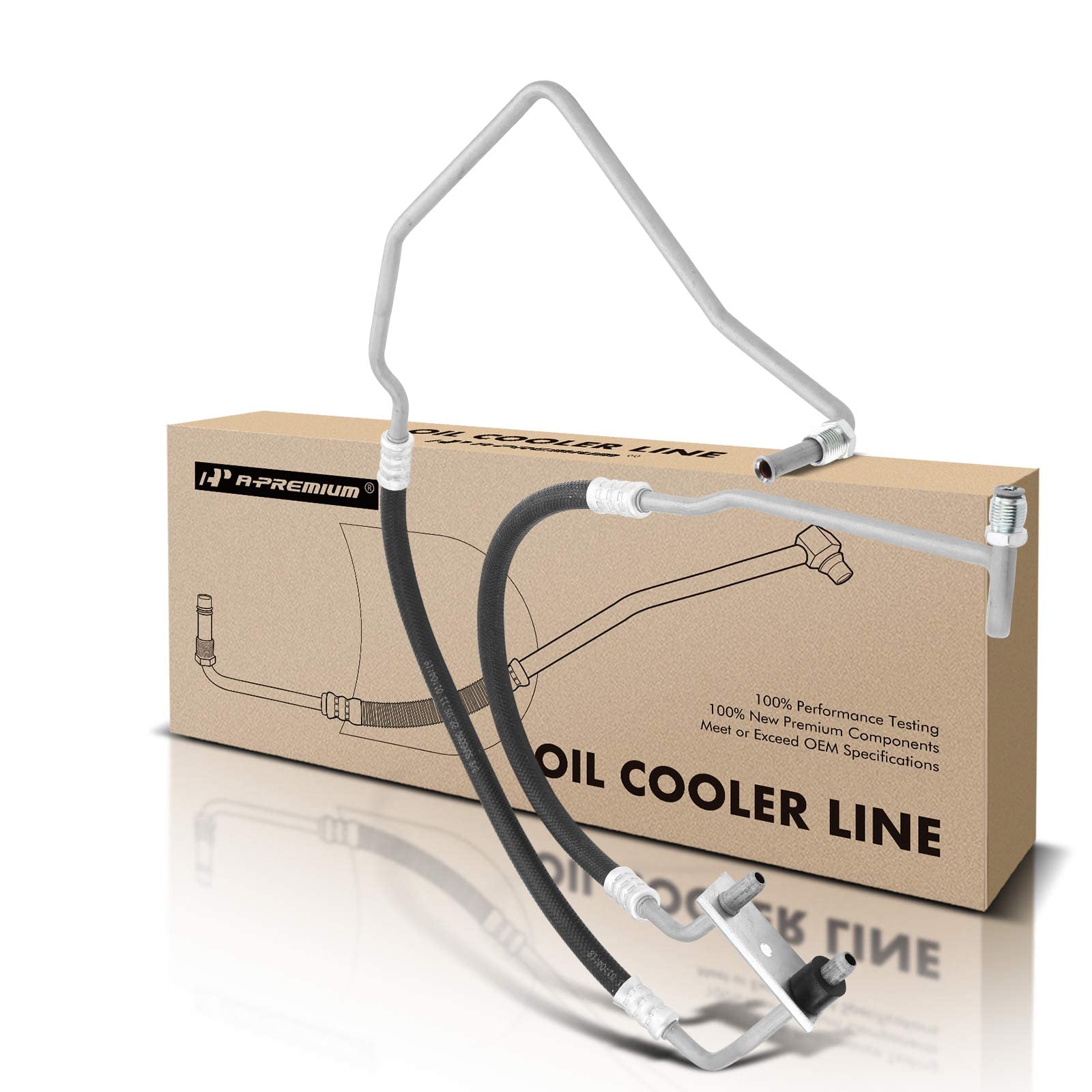 A-PremiumAutomatic Transmission Oil Cooler Line Hose Assembly Compatible with Chevrolet Classic 2004-2005 Oldsmobile Alero 2002-2004 Pontiac Grand Am