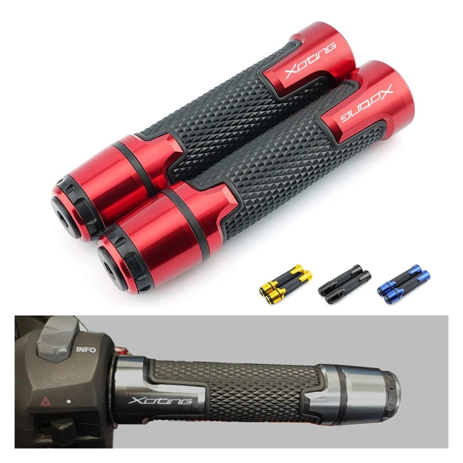 Manillar, puños, manijas y perillas de motocicleta Para KY@&MCO XCITING 250 300 400 500 Extremos De Agarre De Manillar Universal Tapa De Enchufe Accesorios De Motocicleta Empuñaduras De Barra De Mano(