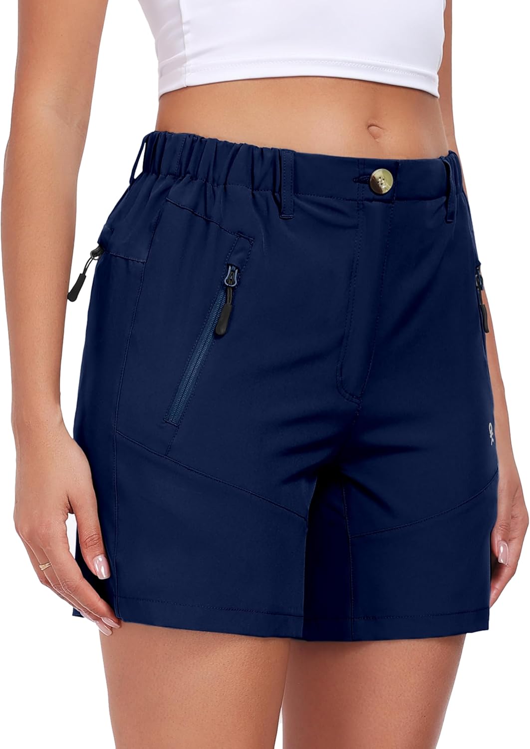 Little Donkey Andy Women's 5" Hiking Shorts Quick Dry Sun Protection Stretchy Outdoor Shorts with Zipper Pockets
