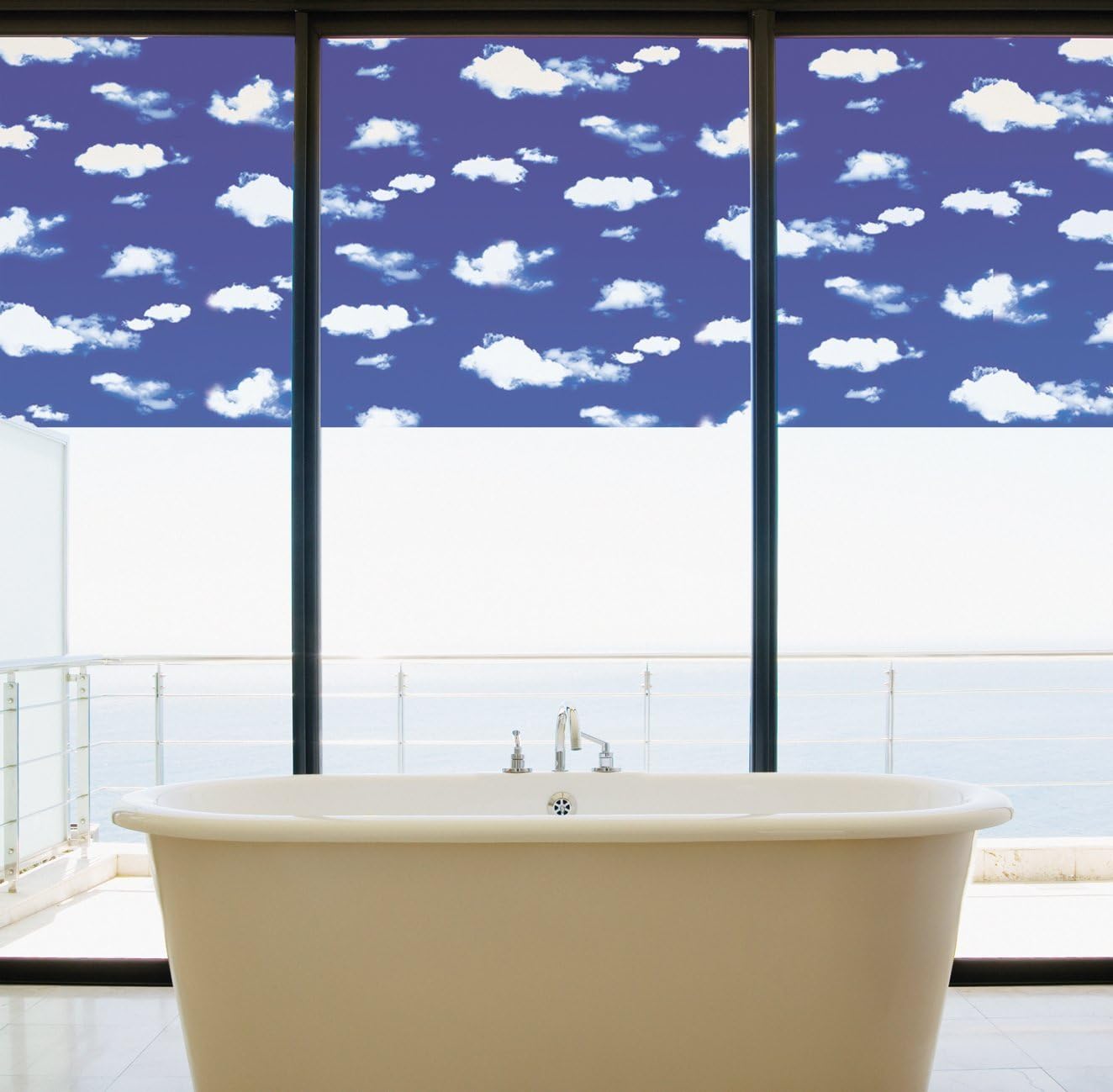 Static Cling Decorative Privacy Window Film Cloud Design (35" x6ft)