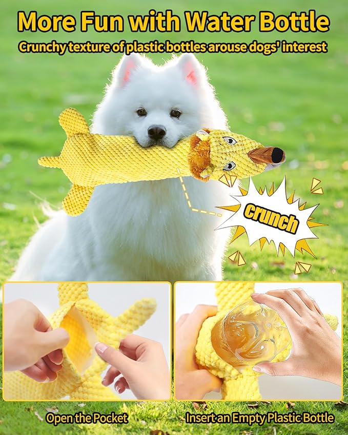 Juguete para Perros Squeaky de Peluche Sin Relleno con Botella miniatura 2