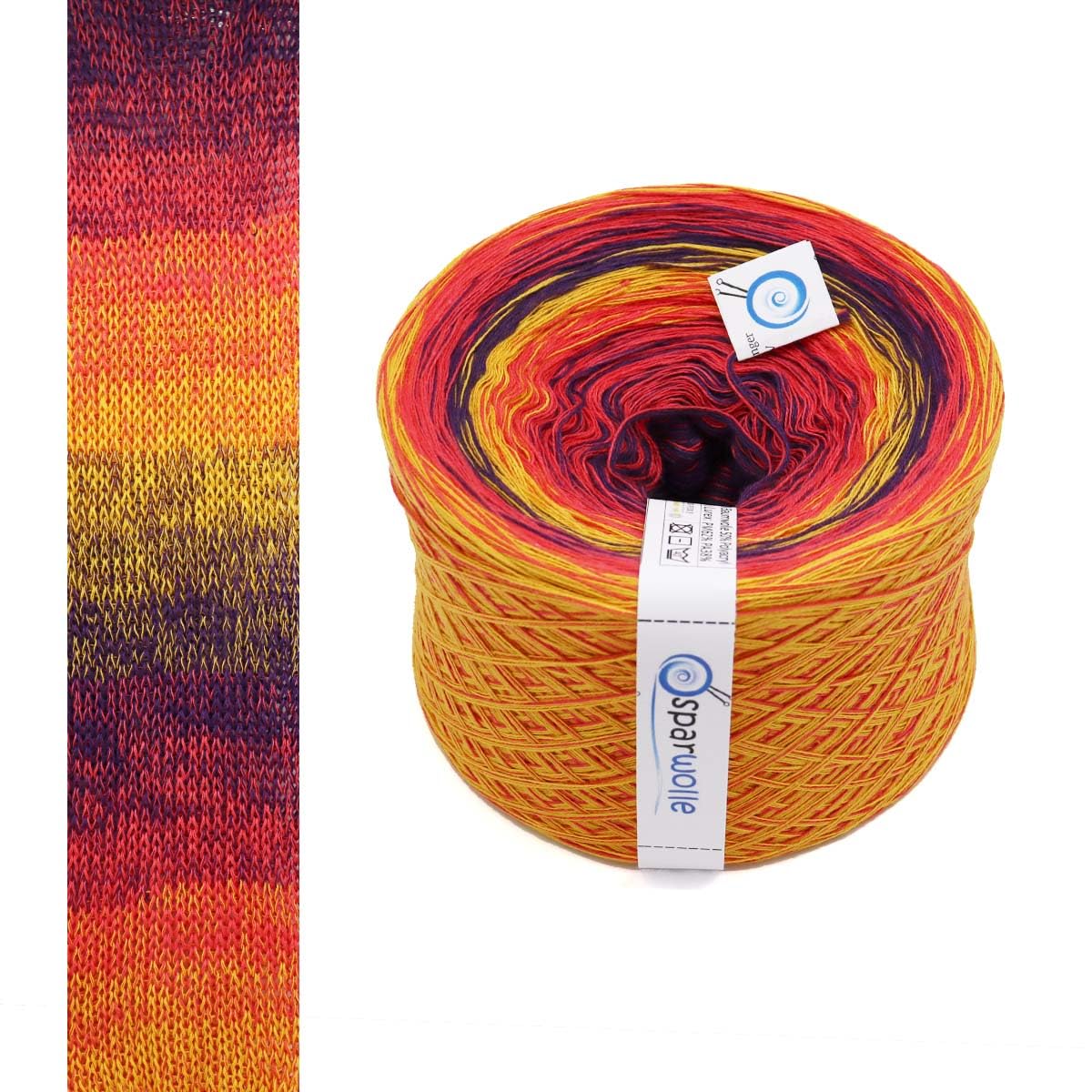 Farbverlaufsgarn, 4-fädig 1000m, 267g, 50% Baumwolle, 50% Polyacryl, zum Stricken und Häkeln, Traumfänger-0250
