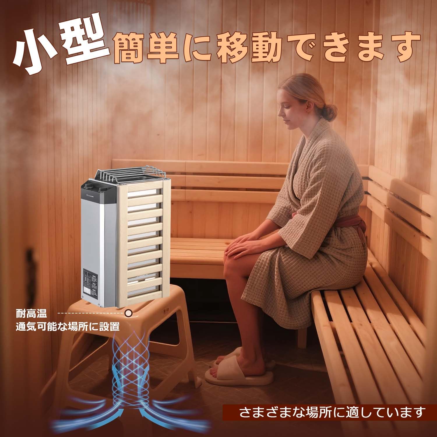 Amazon.co.jp: Mxmoonant サウナストーブ 1.5kW 32×21×52cm 壁掛け可能