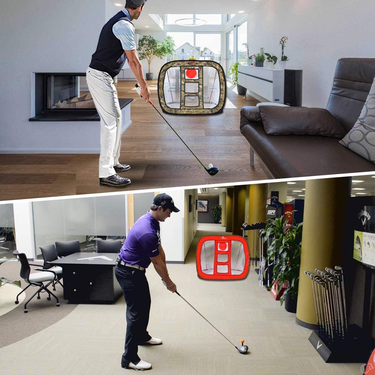 Gagalileo Pop Up Chipping Net Golf Chipping Net Golf Chip Net Collapsible Chipping Net Golf Training Aids with Foam Balls 12pack 24"(L) x28(W) Green Color : Sports & Outdoors