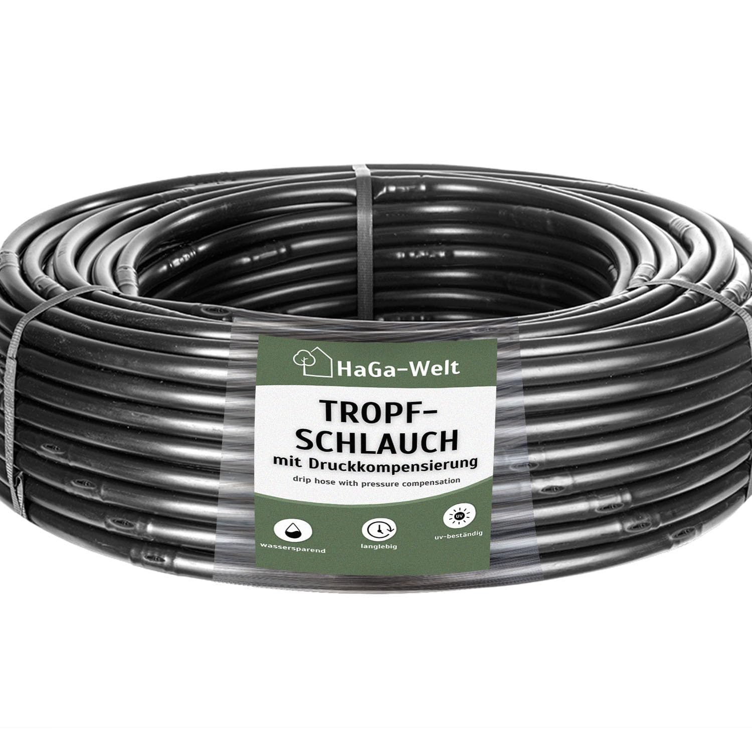 HaGa® Zestaw nawadniający - wąż ociekowy 16 mm długość 50 m z kompensacją ciśnienia wraz z akcesoriami - wąż perłowy nawadnianie ogrodu