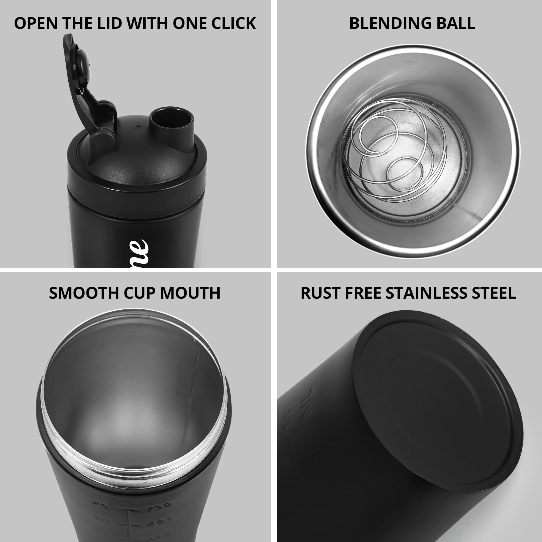 CORPORATE PORIUM Customised Stainless Steel Protein Shaker Bottle with Blender Mixer Ball Leak Proof Gym Shaker for Protein, Diwali Item BPA-Free Travel Steel Shaker for Gym 750ml 1