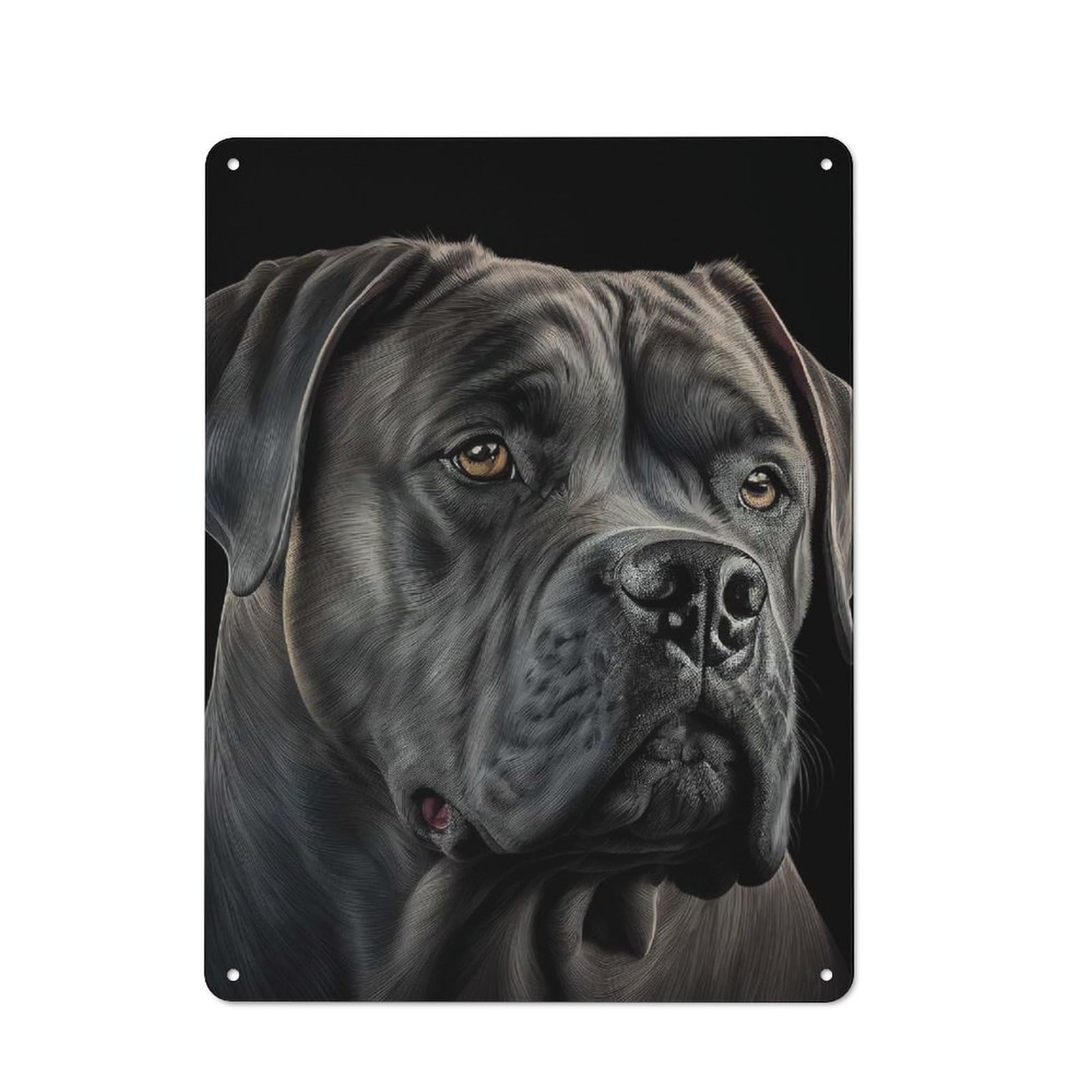 Nostalgic Cane Corso Drawing Dog Metal Wall Sign 40x30cm, Bar Wall Plaque for Pub, Home Bar, Shed Or Man Cave